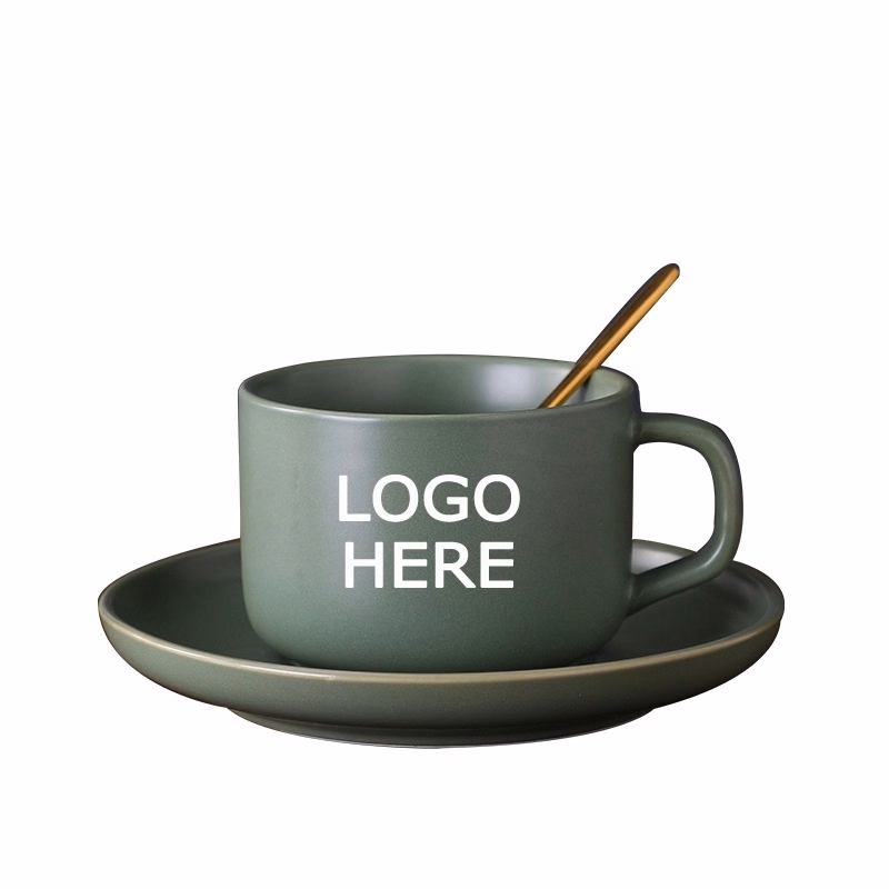 Custom Coffee Cup with Saucer Set