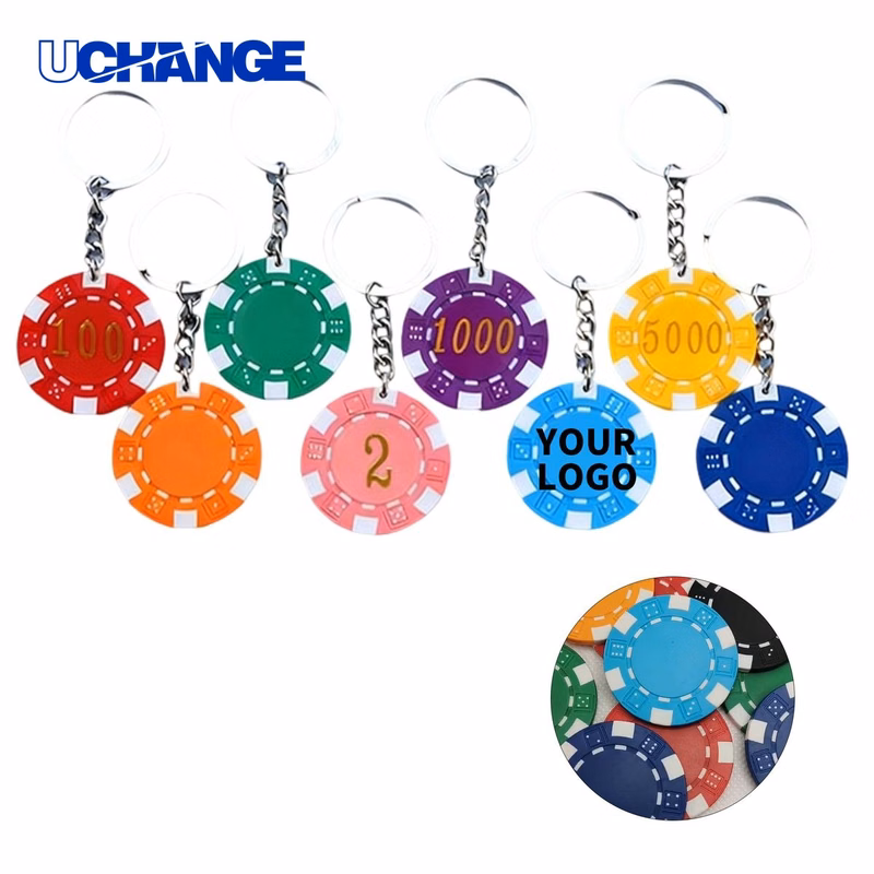 Poker Chip Keychain Token 1.6" Diameter with Two Side Imprint