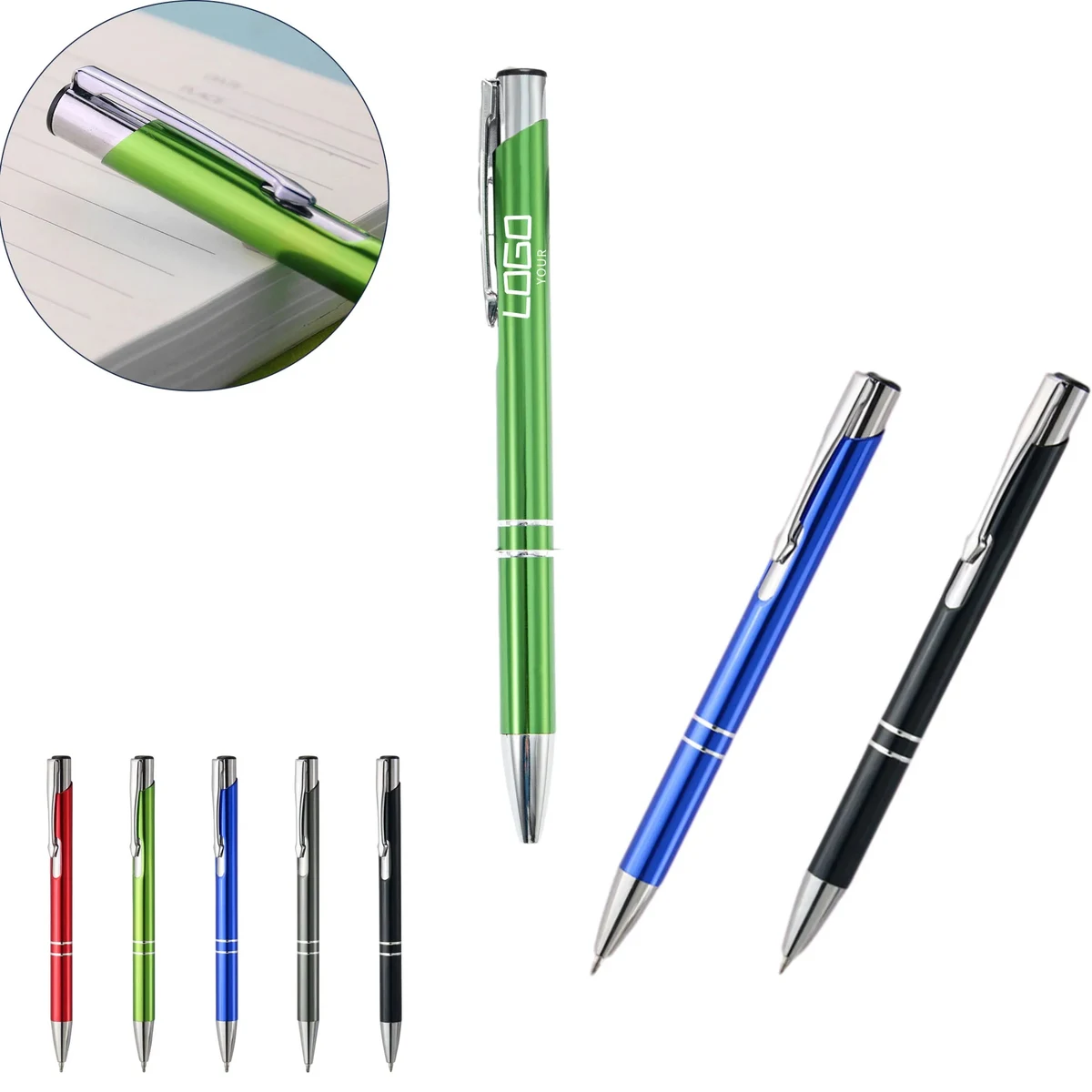 Office Double Ring Metal Ballpoint Pen 1