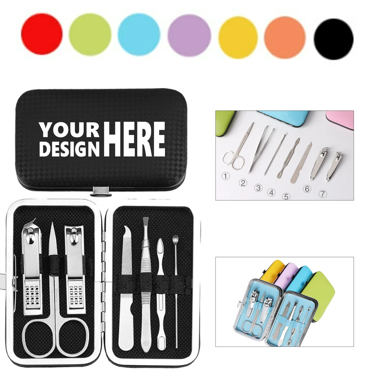 7-in-1 Manicure Tool Set - Stainless Steel Nail Clippers & Scissors 1