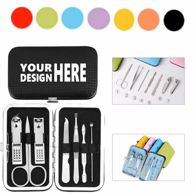 7-in-1 Manicure Tool Set - Stainless Steel Nail Clippers & Scissors