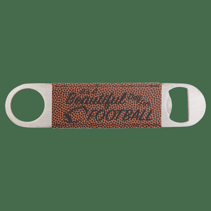 1 1/2" x 7" Football Leatherette Bottle Opener