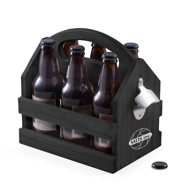 Pine Wood Bottle Caddy 1