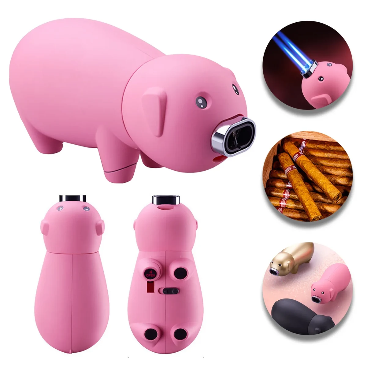 Pig Double Flame Windproof Lighter 1