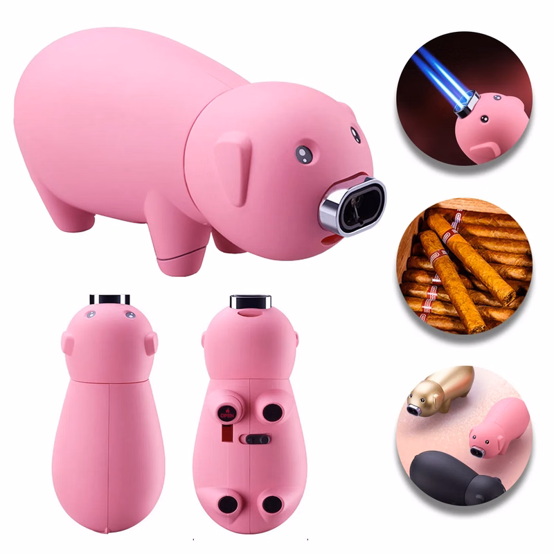 Pig Double Flame Windproof Lighter