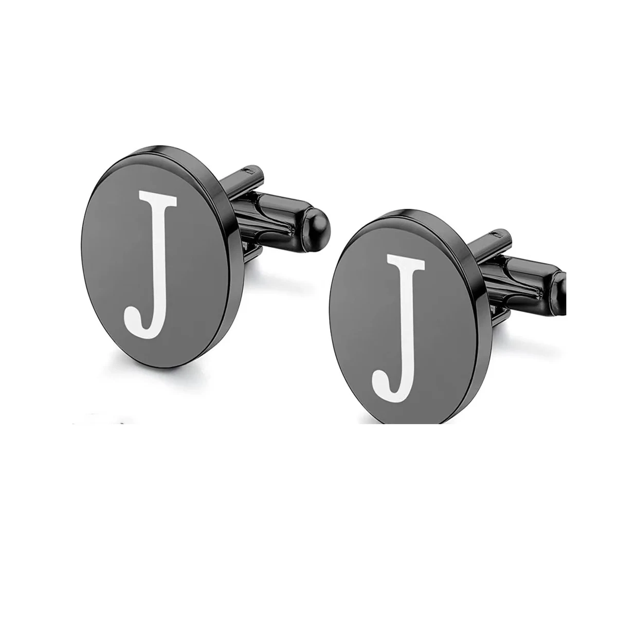 Stainless Steel Engraved Initial Cufflink 1