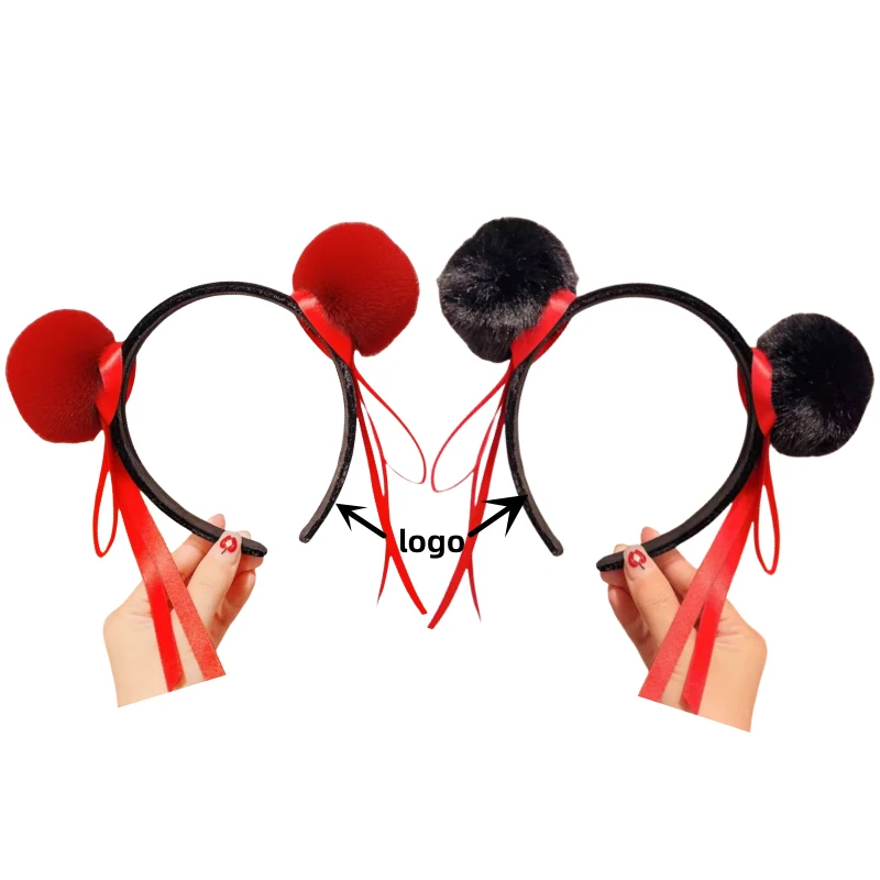 Festive Nezha Headbands for Trade Shows & Cosplay - Red/Black Options, Logo Customization 1