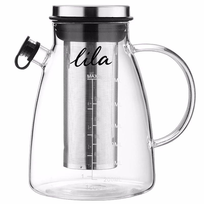 Removable Infuser Filter Glass Cold Brew Pitcher