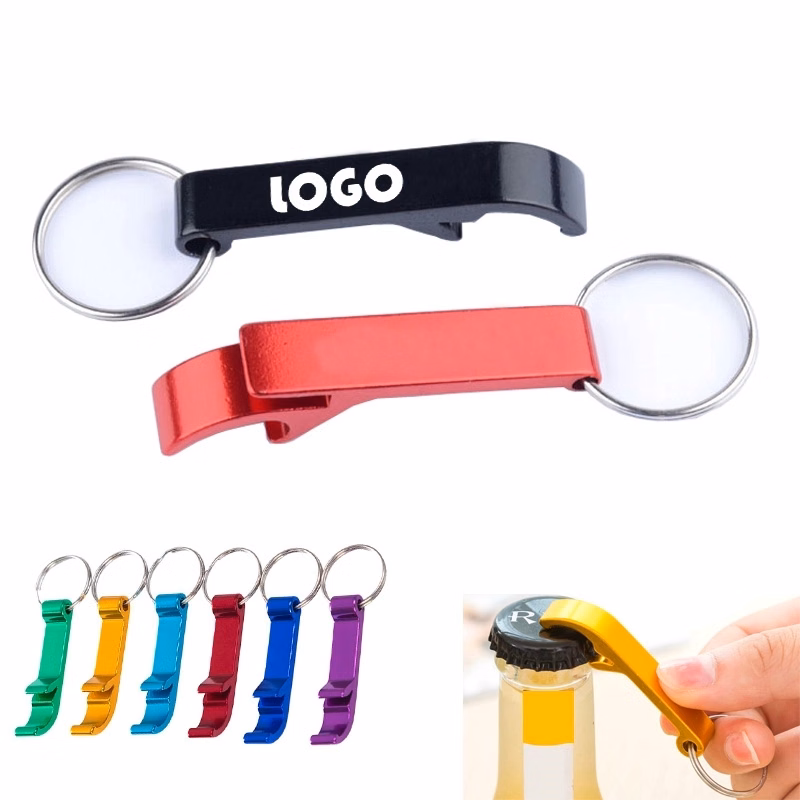 Mini bottle opener with key ring