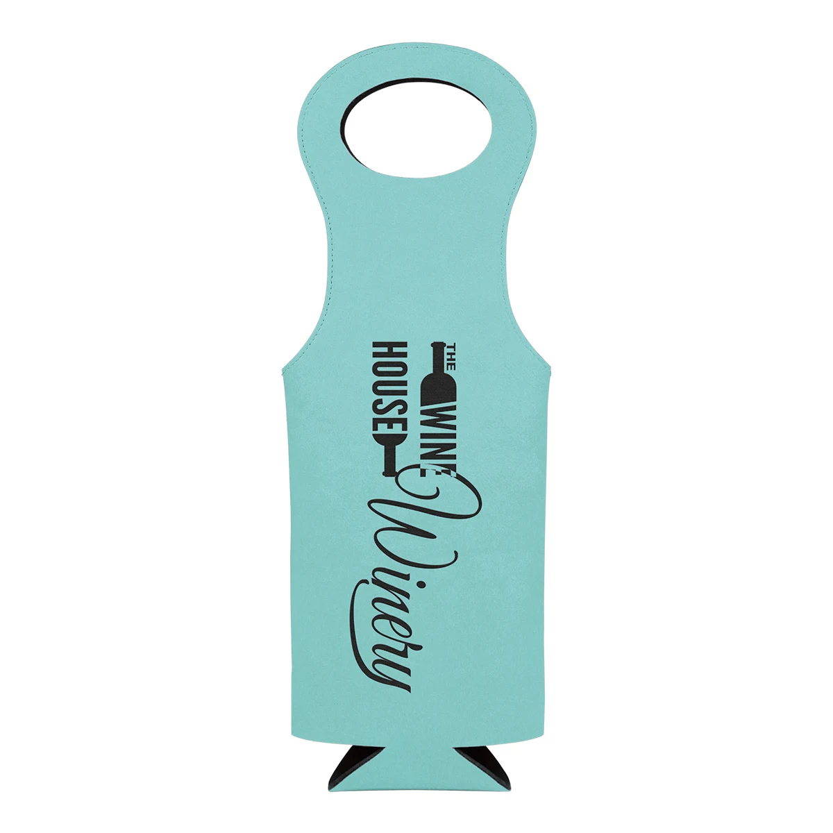 Teal Leatherette Wine Bag 1