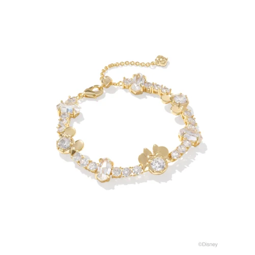 Kendra Scott Disney Gold Mickey and Minnie Mouse Tennis Bracelet in White CZ 1