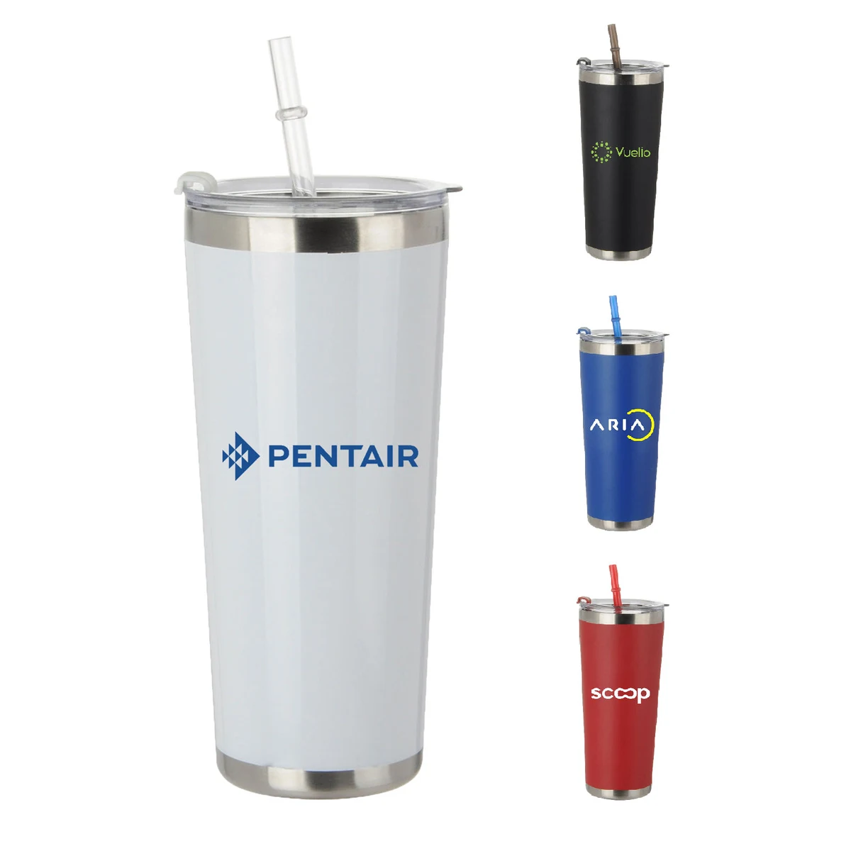 20 Oz Stainless Tumbler with Straw 1