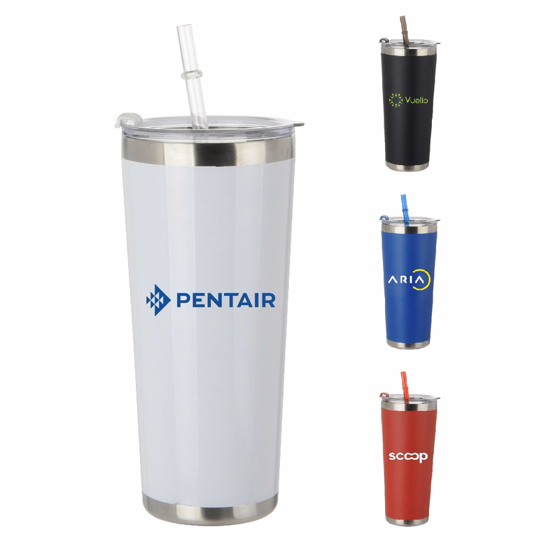 20 Oz Stainless Tumbler with Straw