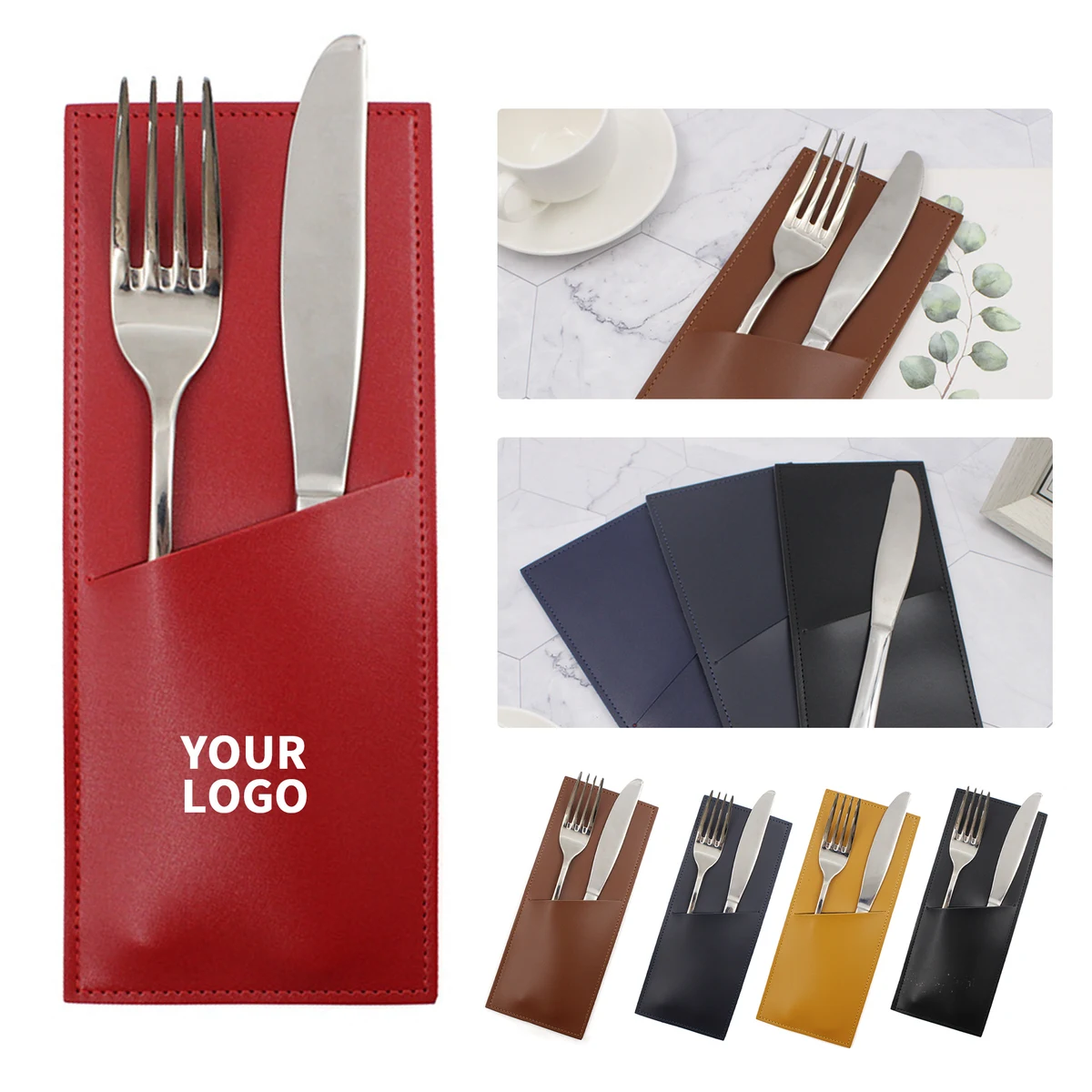 PU Leather Utensil Holder 8.7" x 3.6" 1