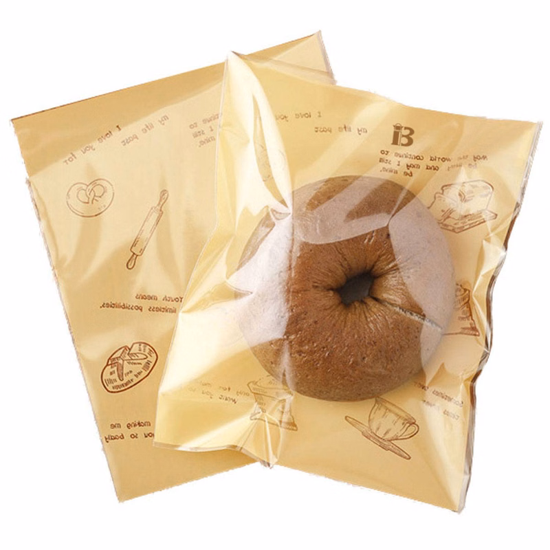50 Pack Transparent Food-Grade Plastic Bread Packaging Bag