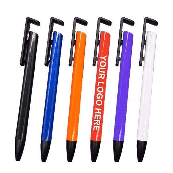 Custom ABS Ballpoint Pen With Phone Stand Cap 5.51 Inch — Desk Organizer Giveaway