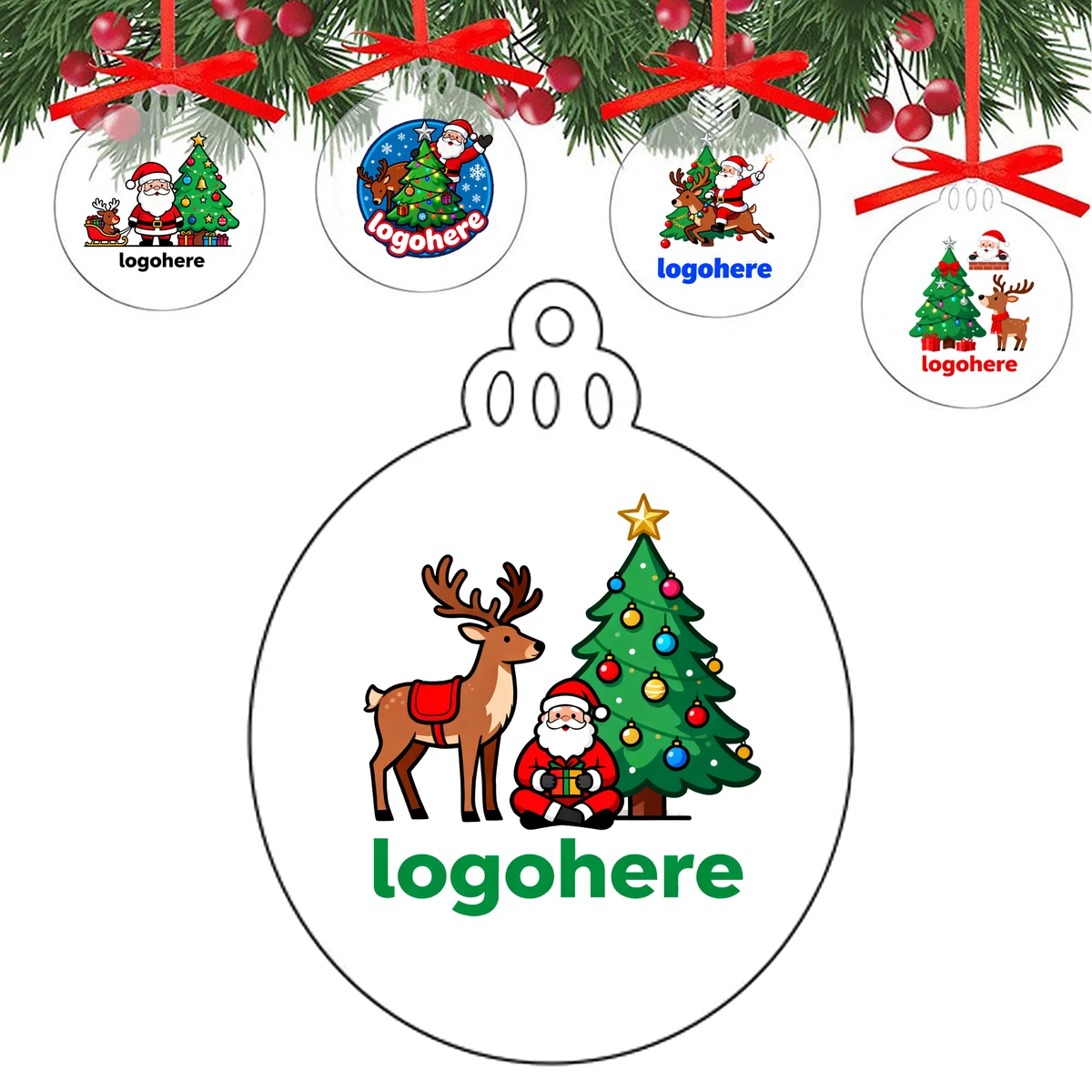 Custom Printed Christmas Tree Ornament 1