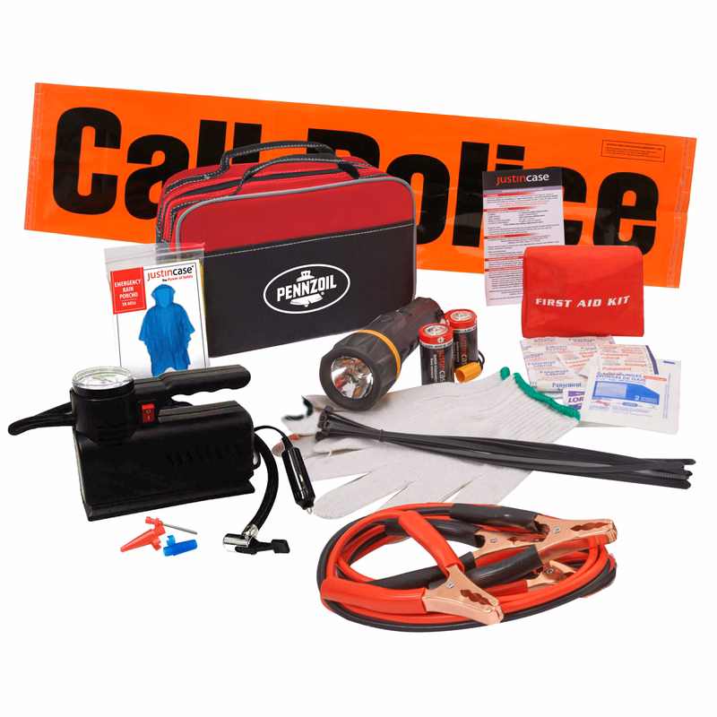 Roadside Emergency Kit w/ Trunk Organizer (71 pieces)