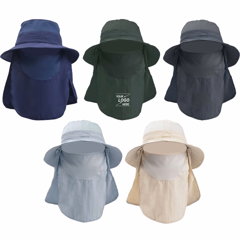 Adult Unisex Cotton Bucket Hat w/Neck Flap