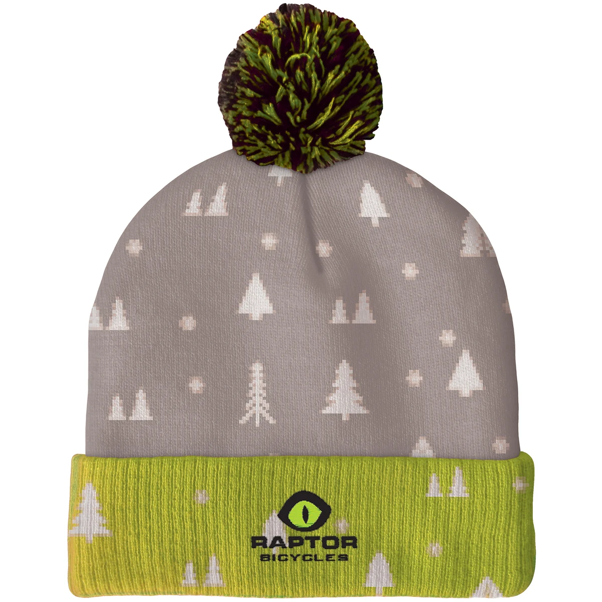 Knit Beanie with Pom and Ribbed Cuff (Embroidery Logo) 1