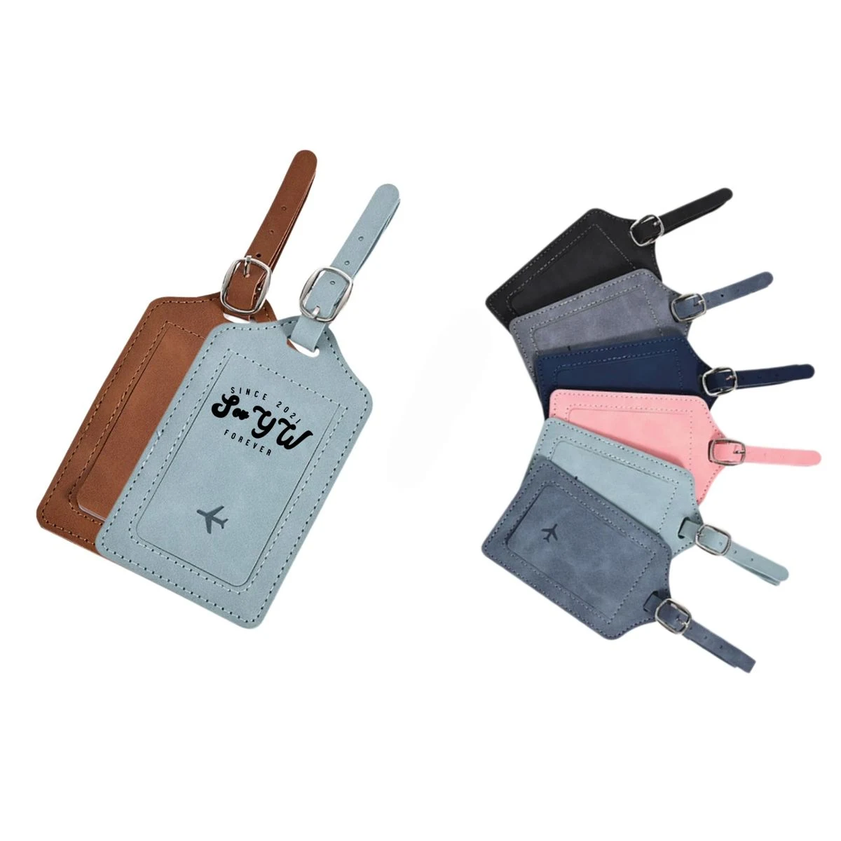 Custom Print PU Leather Luggage Name Tag 1
