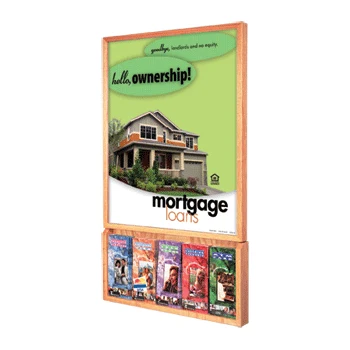 22x28 Wood Wall Frame with 65-Pocket Lit Holder 1