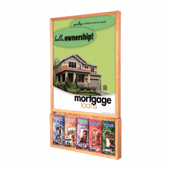 22x28 Wood Wall Frame with 65-Pocket Lit Holder