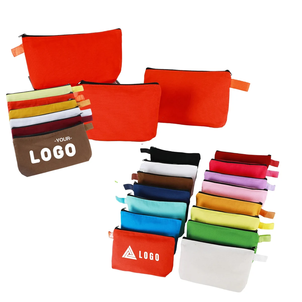 Colorful Canvas Stationery Makeup Bag, custom tote bag with logo imprint 1