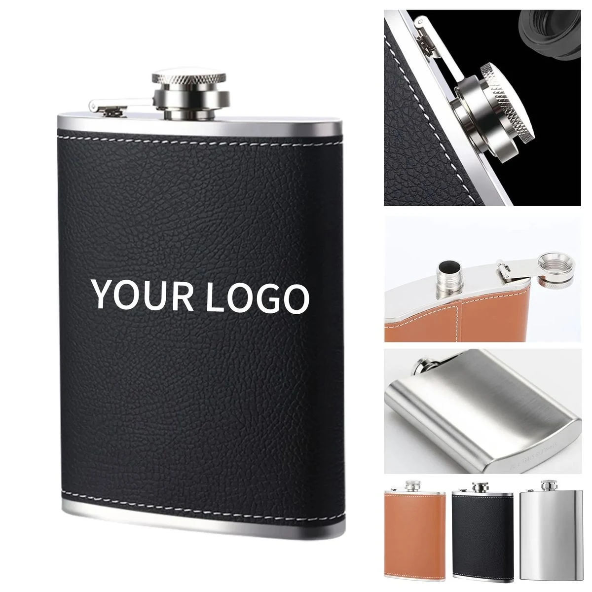 Stainless Hip Flask with Debossed Logo 1