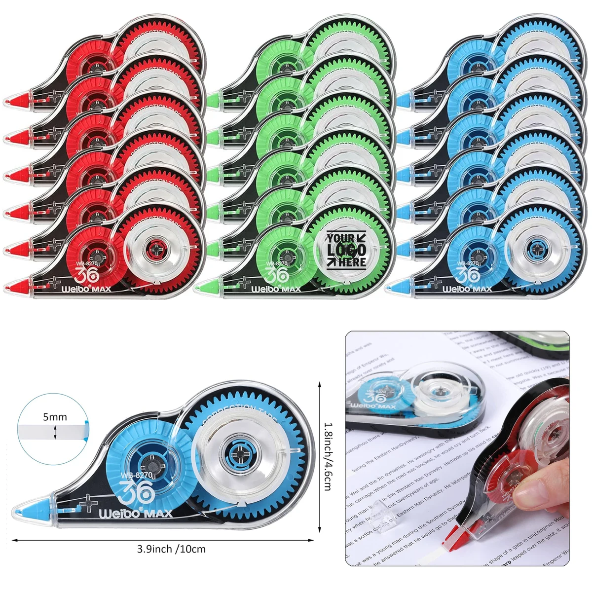 Bulk White Fluid Easy To Use Applicator Corrector Tape Correct Wrong Writing Eraser 1