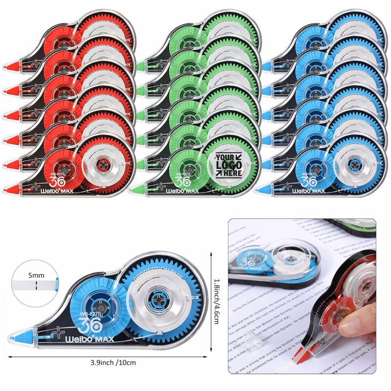 Bulk White Fluid Easy To Use Applicator Corrector Tape Correct Wrong Writing Eraser