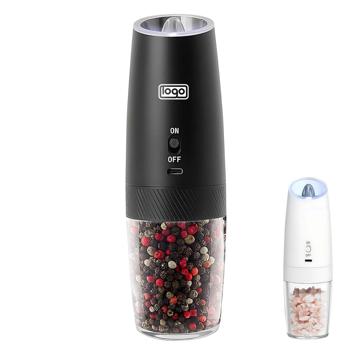 Mini Smart Gravity-Sensing Electric Salt and Pepper Grinder 1