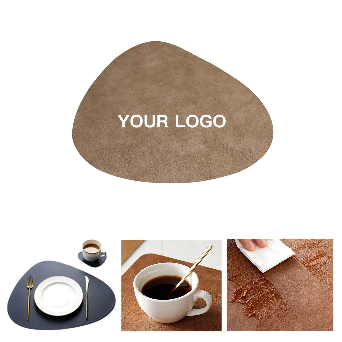 Stain Resistant Leatherette Coaster for Desks 1
