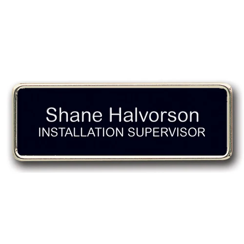 Metal Framed Badge (1"X3") (Laser engraved logo and personalization) 1