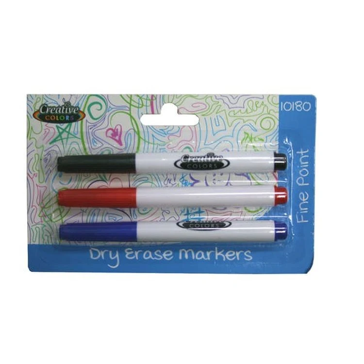 Fine Tip Dry Erase Markers - 3 Pack Assorted 1