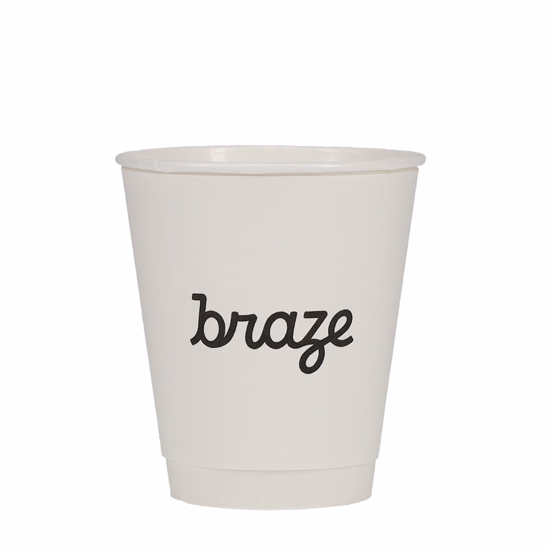 12 oz Paper Cup Insulated White Tradition Print