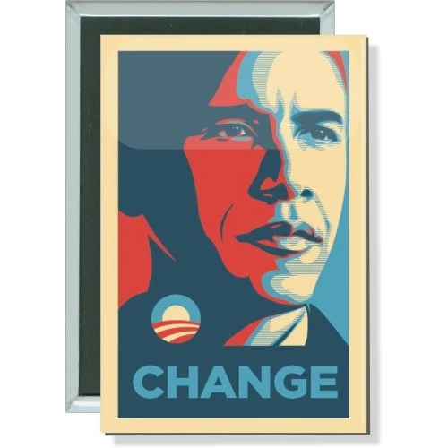 Obama Change, Political Button 1