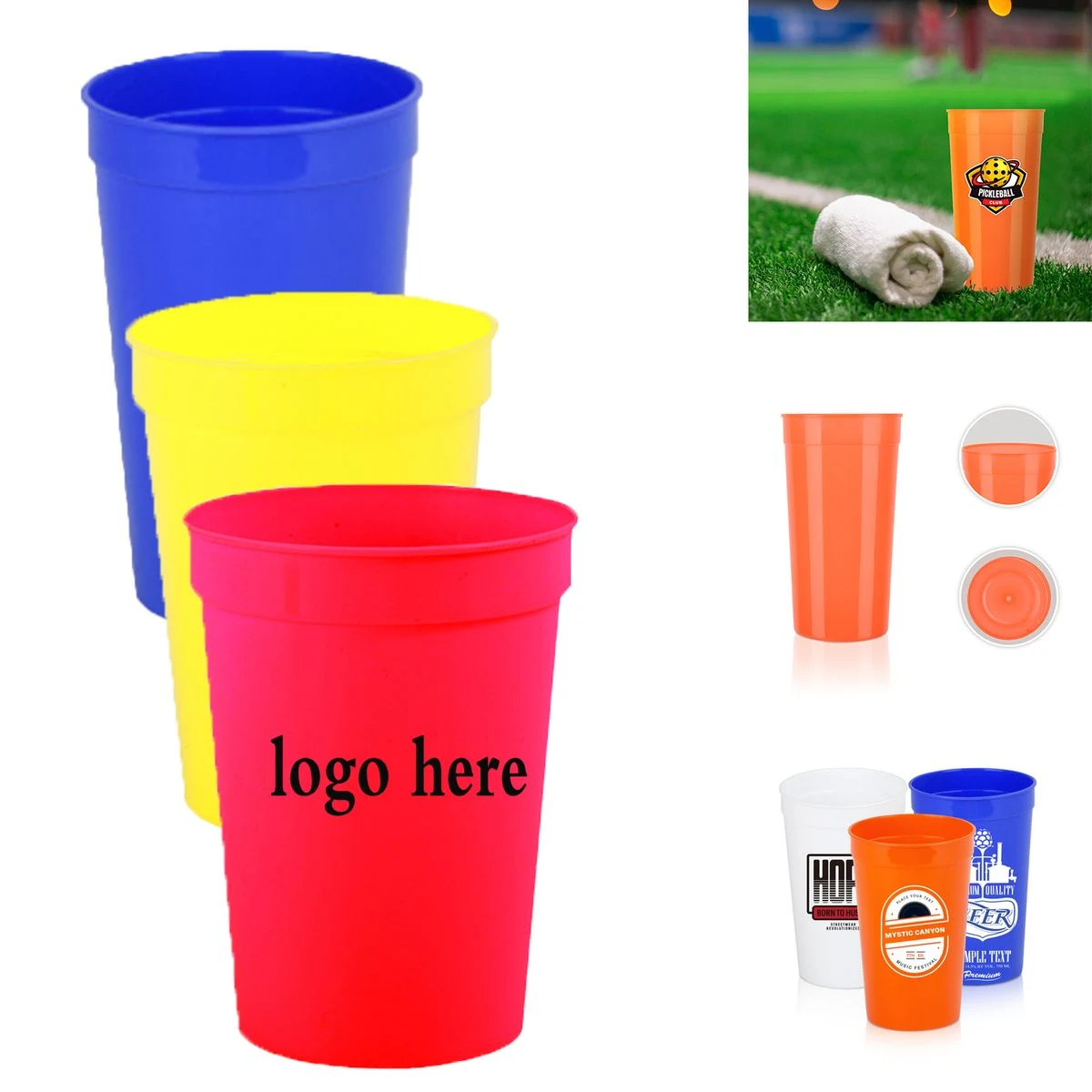 16 OZ Sleek Plastic Stadium Mug
1