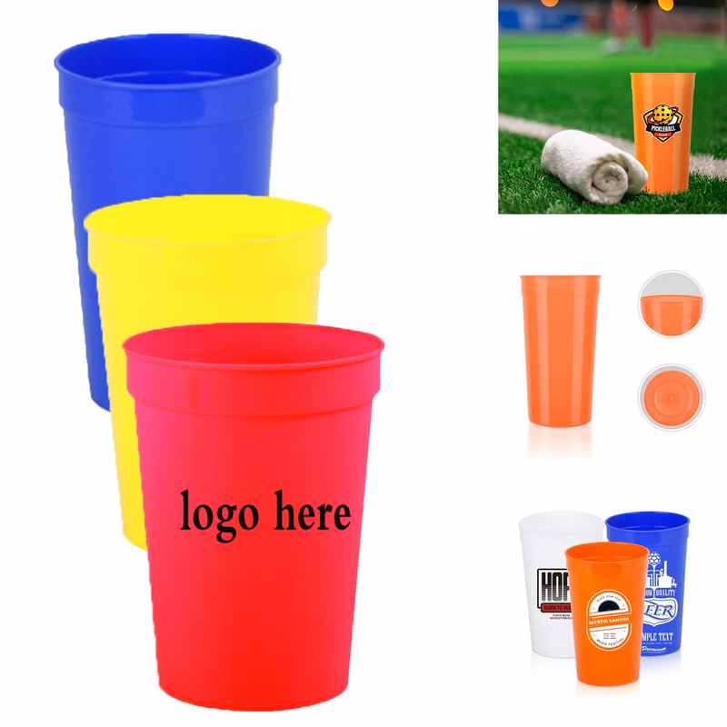 16 OZ Sleek Plastic Stadium Mug