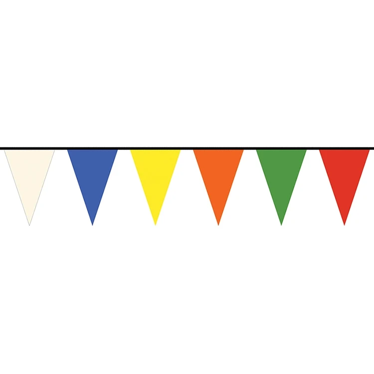 100' Multi Colored 8 Mil Polyethylene Pennant Strings 1