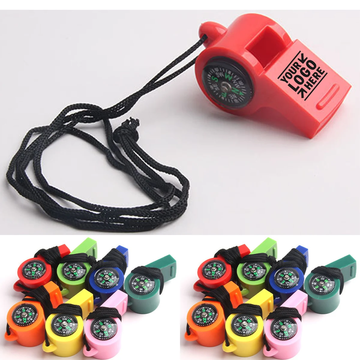 Outdoor Survival Whistle Mini Compass 1