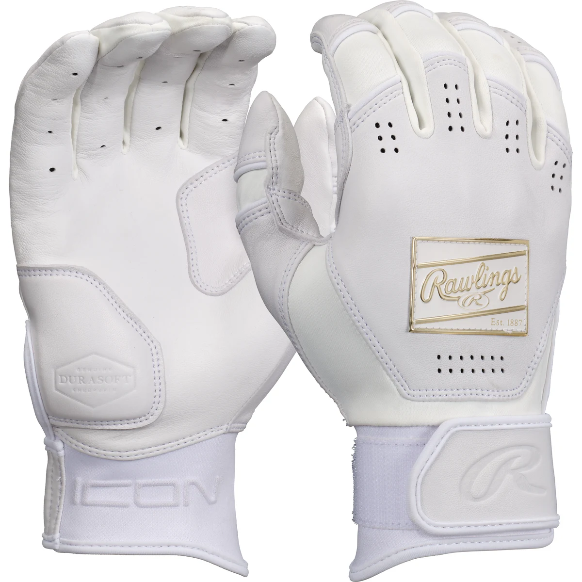 Rawlings Icon Batting Gloves | White | XX-Large 1