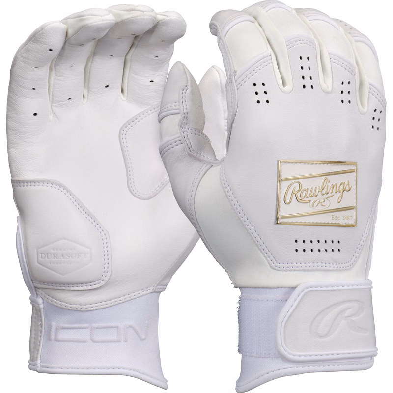 Rawlings Icon Batting Gloves | White | XX-Large