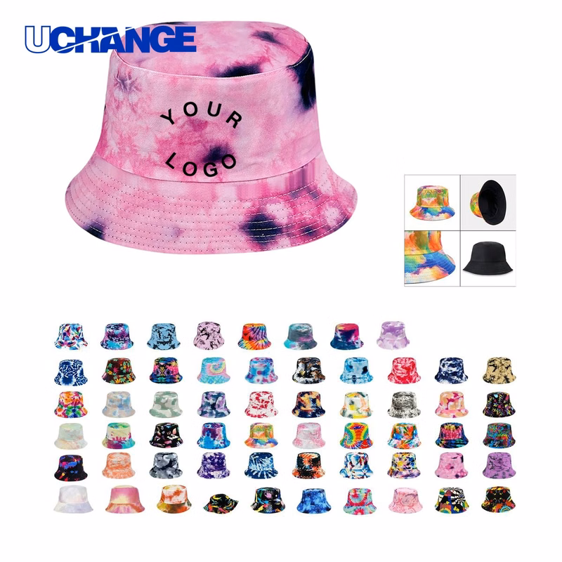 Plastic Tie Dye Hat Headwear with Foldable Double Sided Design