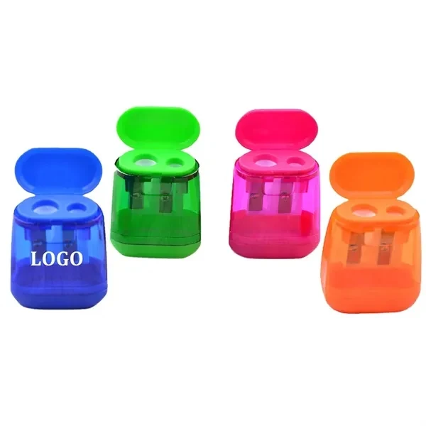 Custom Dual-Hole Pencil Sharpener with Carbon Steel Blade — Student Office Essential 1