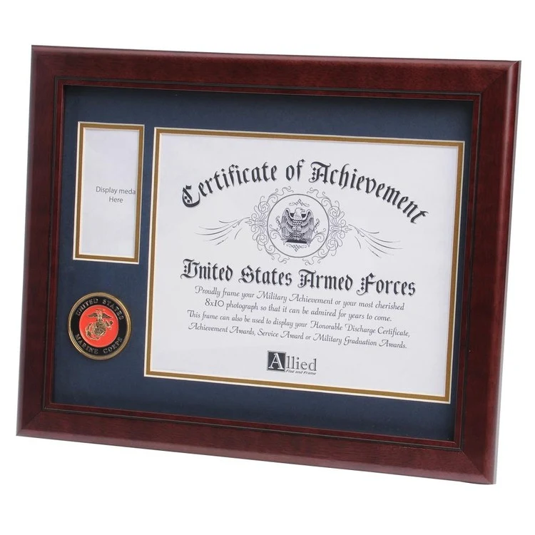 U.S. Marine Corps Medallion 8-Inch by 10-Inch Certificate and Medal Frame 1