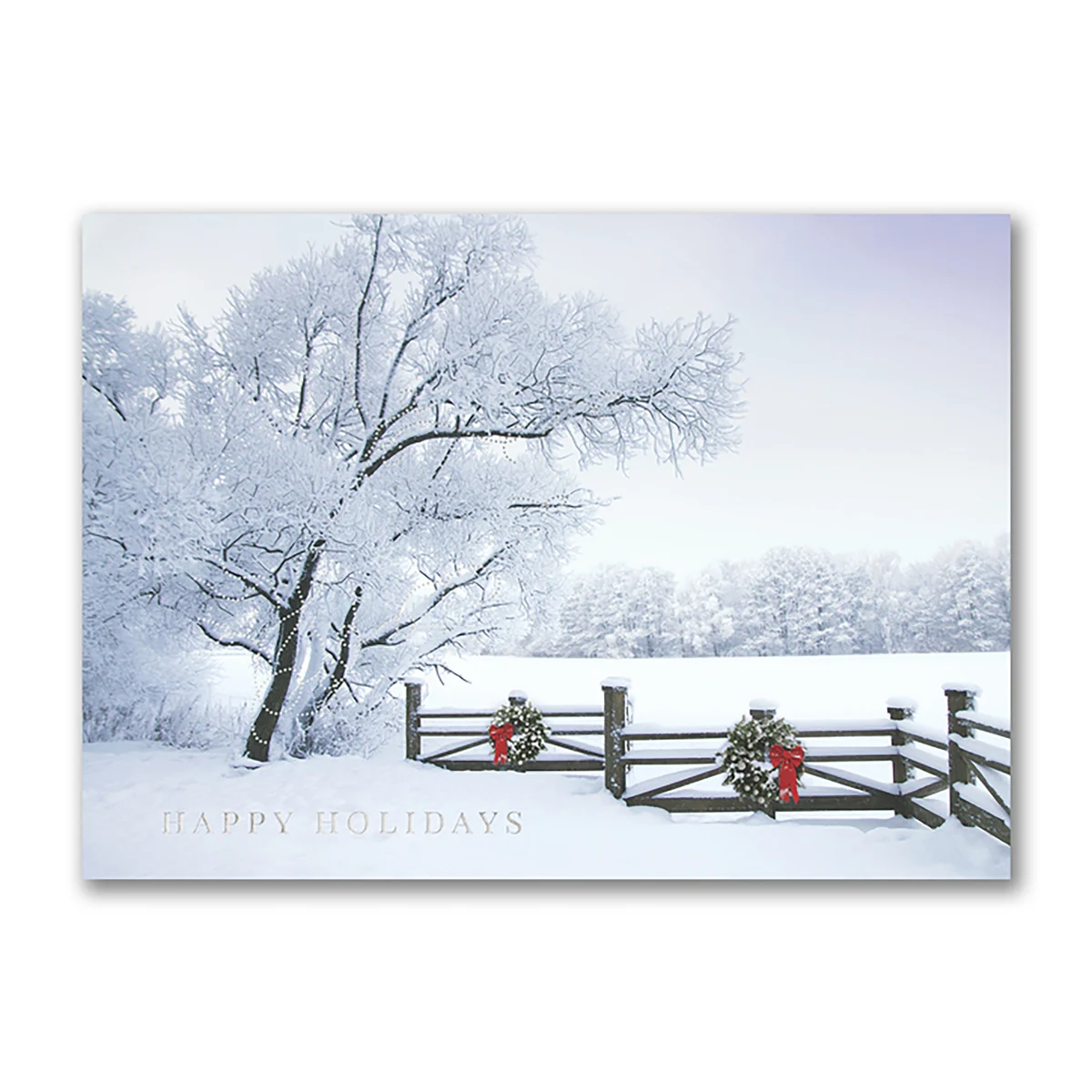 Frosty Winter Scene Holiday Card 1