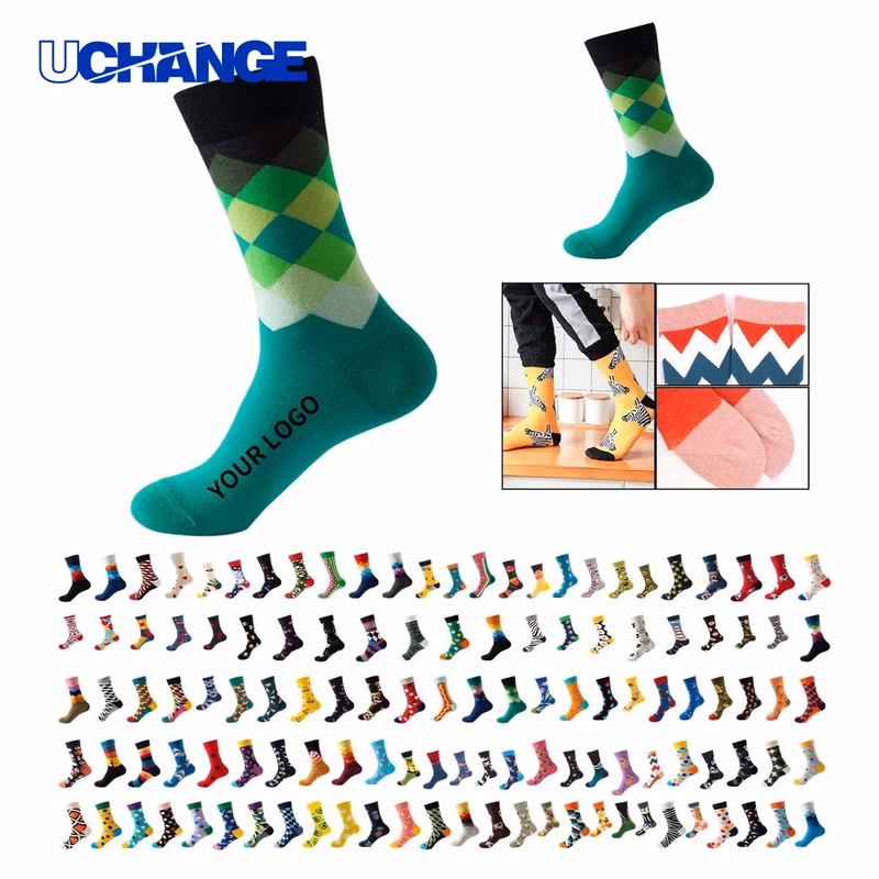 Crew Socks Cotton Jacquard for Daily Wear
