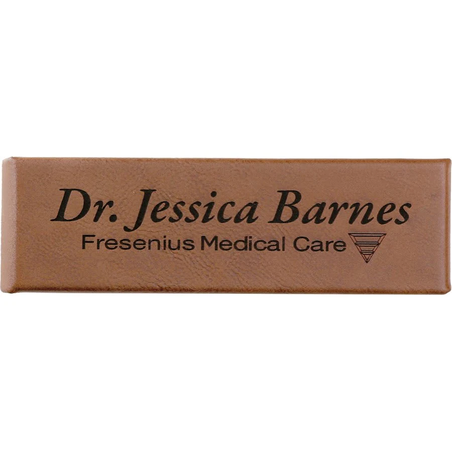 6 1/2" x 2" Dark Brown Leatherette Double Pen Case 1
