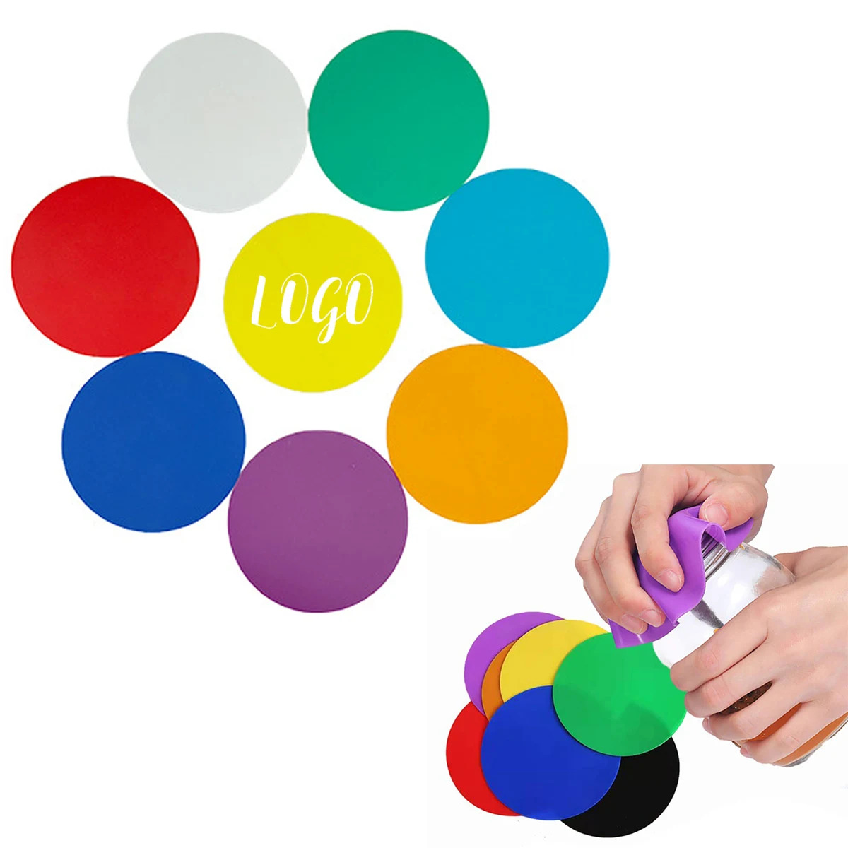 Solid Color Silicone Round Jar Opener Coaster 1